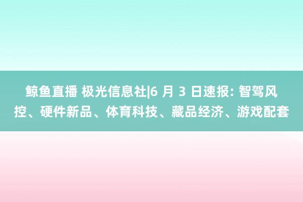鲸鱼直播 极光信息社|6 月 3 日速报: 智驾风控、硬件新品、体育科技、藏品经济、游戏配套