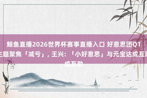 鲸鱼直播2026世界杯赛事直播入口 好意思团Q1