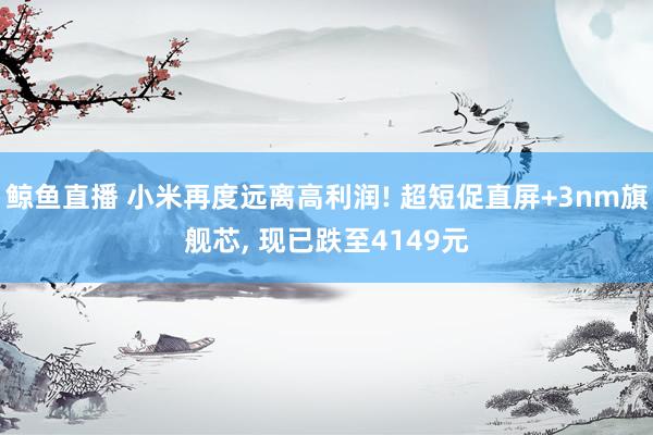 鲸鱼直播 小米再度远离高利润! 超短促直屏+3nm旗舰芯, 现已跌至4149元
