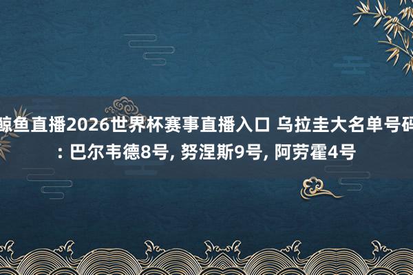 鲸鱼直播2026世界杯赛事直播入口 乌拉圭大名单号码: 巴尔韦德8号, 努涅斯9号, 阿劳霍4号