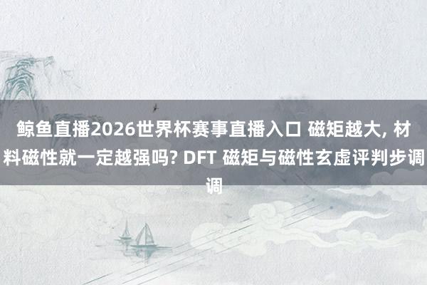 鲸鱼直播2026世界杯赛事直播入口 磁矩越大, 材料磁性就一定越强吗? DFT 磁矩与磁性玄虚评判步调